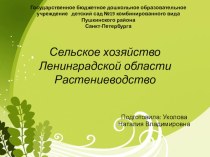 Презентация Сельское хозяйство Ленинградской области презентация к уроку (подготовительная группа)