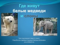 Презентация Где живут белые медведи и слоны презентация к уроку по окружающему миру (1 класс) по теме