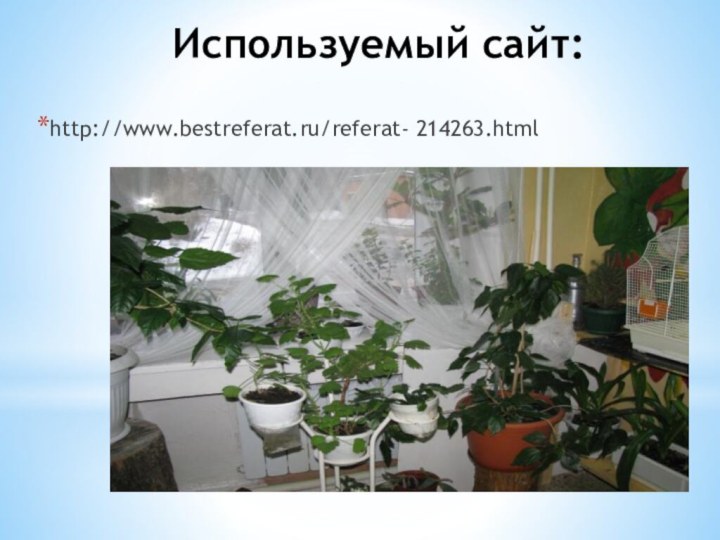 Используемый сайт: http://www.bestreferat.ru/referat- 214263.html