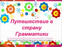 Предметное мероприятие по русскому языку Путешествие в страну Грамматику рабочая программа (3 класс)