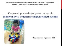 презентация_Создание условий для развития детей дошкольного возраста с нарушением зрения презентация для интерактивной доски