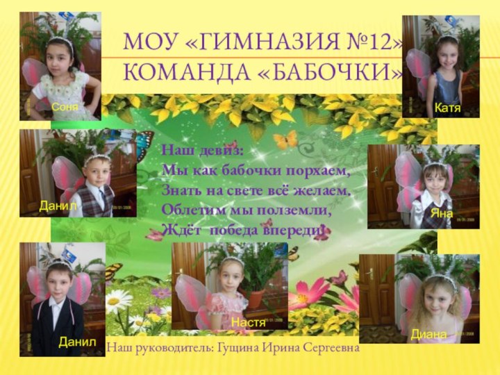 МОУ «Гимназия №12» команда «бабочки»