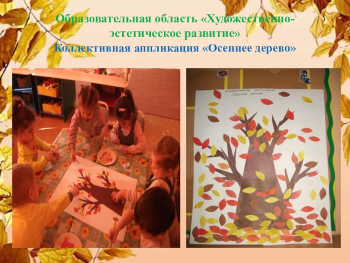 Образовательная область «Художественно-эстетическое развитие» Коллективная аппликация «Осеннее дерево»