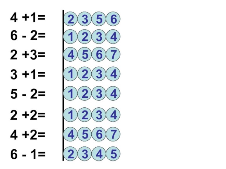 4 +1=32562 +3=6 - 2=4 +2=5 - 2=3 +1=2 +2=6 - 1=4123546743213124423164575234