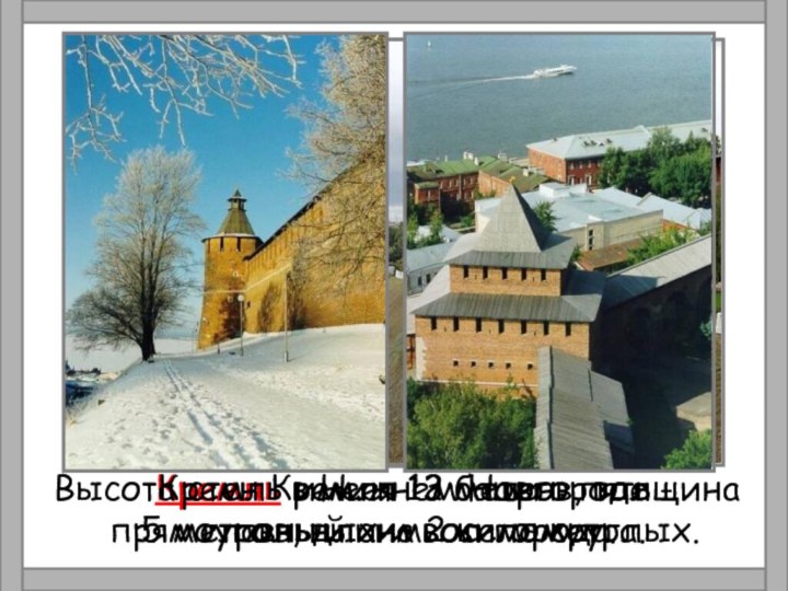 Кремль в Нижнем Новгороде - главный символ города. Высота стен Кремля 12