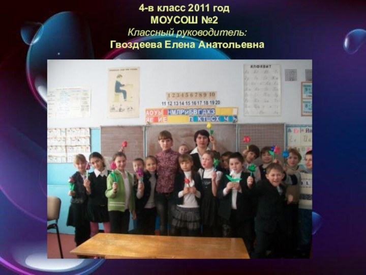 4-в класс 2011 год МОУСОШ №2   Классный руководитель:   Гвоздеева Елена Анатольевна