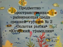 Предметно – пространственная развивающая среда средней группы № 2 Золотая рыбка, Югорский трамплин 2018 г. презентация к уроку (средняя группа)