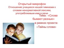 Проект Слова бывают разные... презентация к уроку по русскому языку (4 класс) по теме