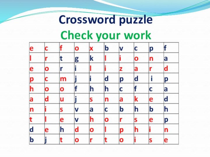 Crossword puzzle Check your work