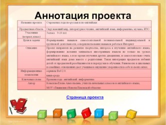 Учебный проект О временах года по-русски и по-английски методическая разработка (3 класс) по теме