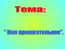 Презентация Имя прилагательное презентация к уроку по русскому языку (3 класс) по теме