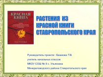 Презентация Растения из Красной книги Ставропольского края презентация к уроку по окружающему миру (3 класс)
