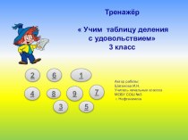 Тренажёр  Таблица деления тренажёр по математике (3 класс)