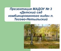 Презентация МАДОУ №3 Детский сад комбинированного вида п. Тёсово - Нетыльский презентация к уроку по теме