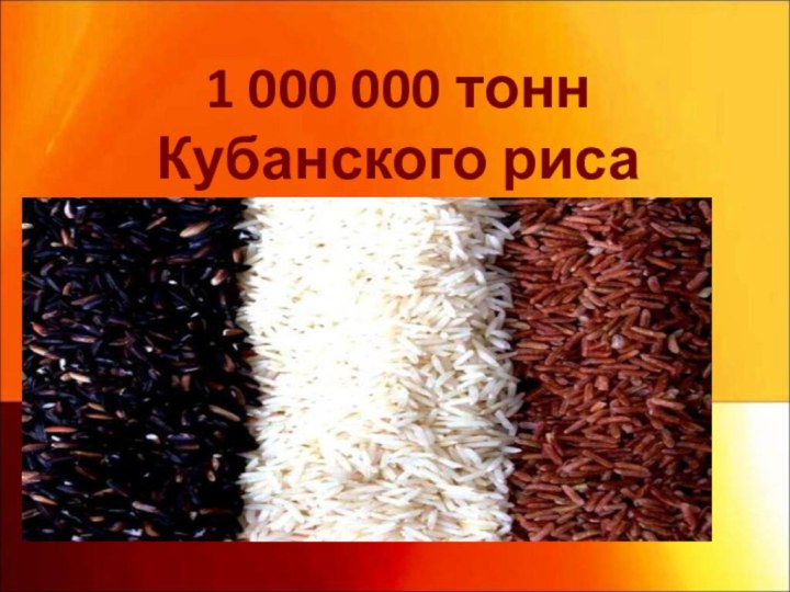 1 000 000 тонн Кубанского риса