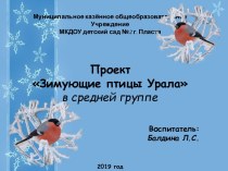 Проект Зимующие птицы Урала в средней группе проект