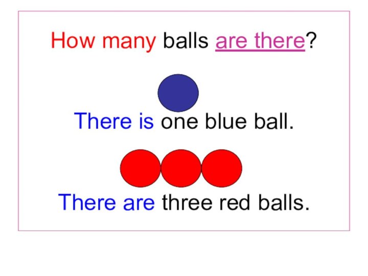 How many balls are there?   There is one blue ball.