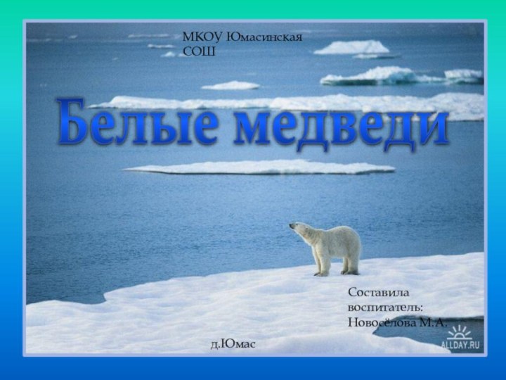 Белые медведиМКОУ Юмасинская СОШСоставила воспитатель:Новосёлова М.А.д.Юмас