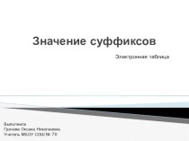 Значение Суффиксов. Электронный тренажер презентация к уроку по русскому языку (4 класс)