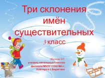Урок русского языка в 3 классе Три склонения имен существительных. план-конспект урока по русскому языку (3 класс)