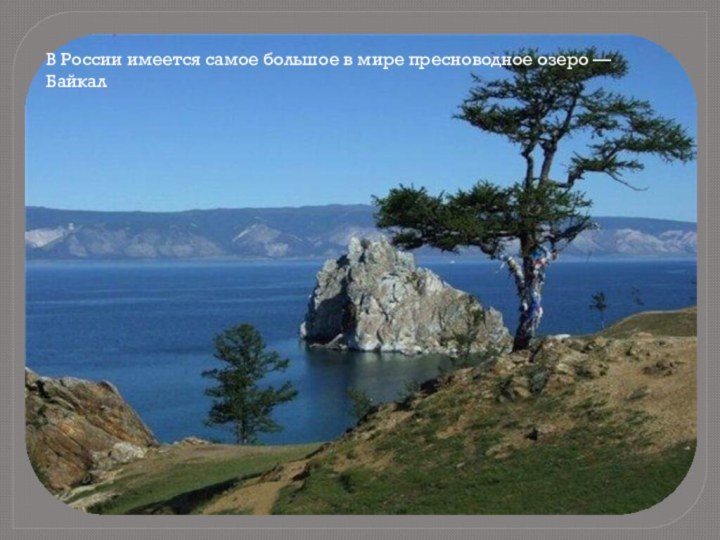 В России имеется самое большое в мире пресноводное озеро — Байкал