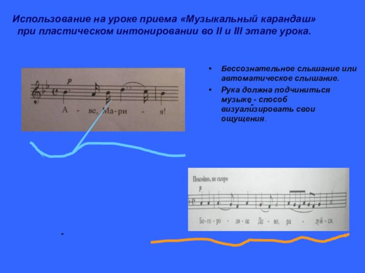 Использование на уроке приема «Музыкальный карандаш» при пластическом интонировании во II