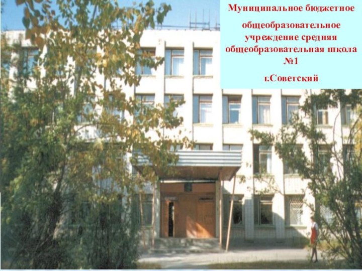 Муниципальное бюджетноеобщеобразовательное учреждение средняя общеобразовательная школа №1г.Советский