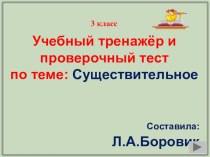 Тренажёр.Имя существительное. материал по русскому языку (3 класс) по теме