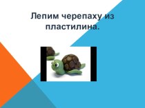 Презентация Лепим черепаху из пластилина презентация к уроку по технологии (1 класс)