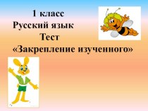 русский язык 1 класс. проверка знаний в конце года презентация к уроку по русскому языку (1 класс)