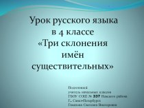 Три склонения имён существительных презентация к уроку по русскому языку (4 класс) по теме