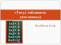 Лото Таблица умножения на якутском языке презентация к уроку по математике (3 класс) по теме