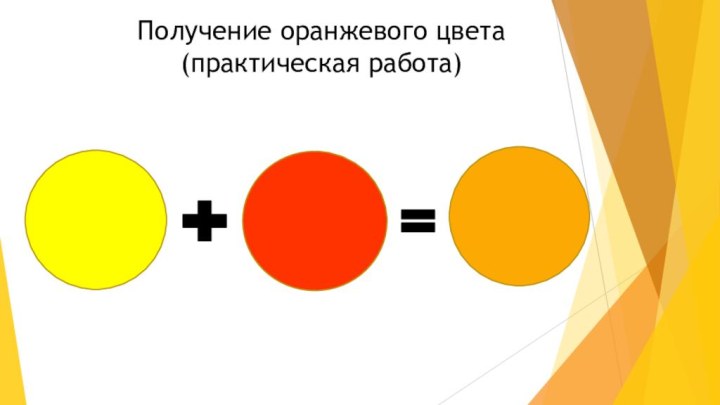 Получение оранжевого цвета (практическая работа)
